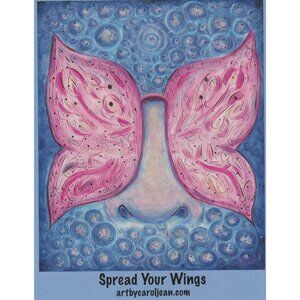 Spread Your Wings Butterfly Art Print Carol Jean 4x5 Card Steamboat Springs Co